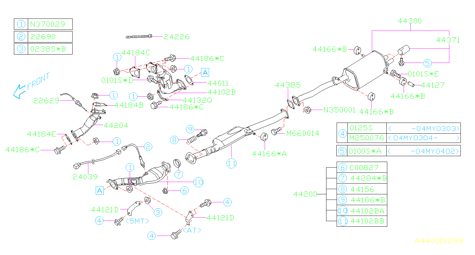 Subaru Impreza Oxygen Sensor. EXHAUST, MUFFLER, Maintenance